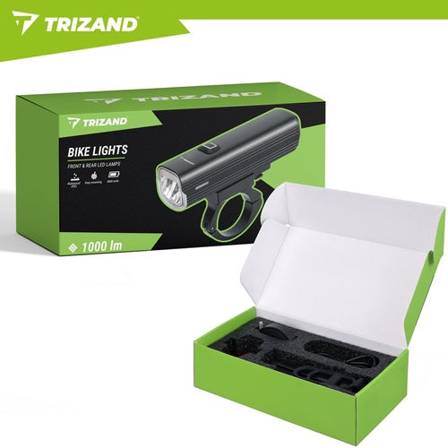 Zestaw oświetlenia rowerowego LED 1000 lm, USB-C, akumulator 4800 mAh