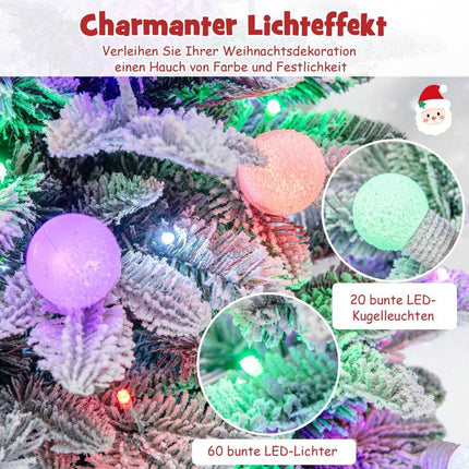 100cm artificial Christmas tree flocked fir tree with 80 multi-colored LED lights