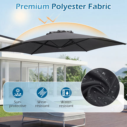 10 Ft Cantilever Patio Umbrella – 360 Swivel, Vent
