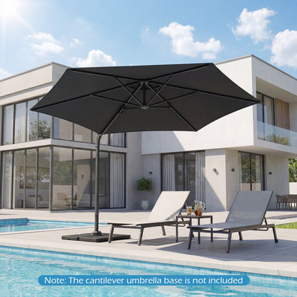 10 Ft Cantilever Patio Umbrella – 360 Swivel, Vent