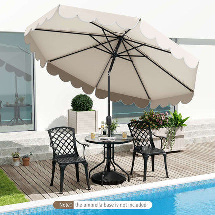 10 Ft Patio Umbrella, Crank Tilt, Vented Canopy, Beige