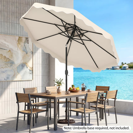 10 Ft Patio Umbrella, Push-Button Tilt, Crank, Beige