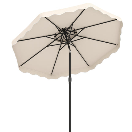 10 Ft Patio Umbrella, Push-Button Tilt, Crank, Beige
