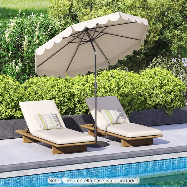 10 Ft Patio Umbrella, Push-Button Tilt, Crank, Beige