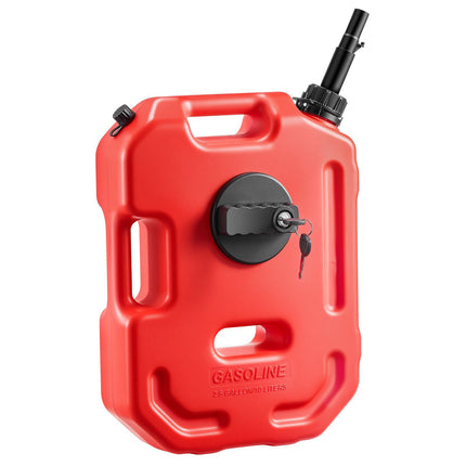 10L Gas Can With Spout and Lockable Bracket, Red