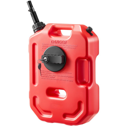 10L Gas Can With Spout and Lockable Bracket, Red