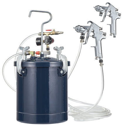 10L Paint Pressure Pot Tank, 60 PSI, 2 Spray Guns