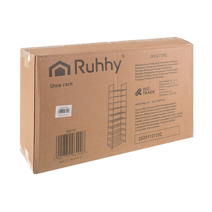 10-Level Shoe Rack, 20 Pairs, 45x30x174 cm, Black