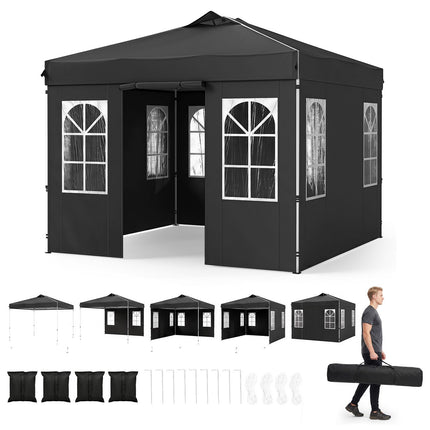 10 x 10 FT Waterproof Pop Up Canopy Tent with Sidewalls