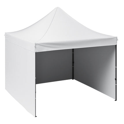 10x10 Pop-Up Canopy Tent with Sidewalls, Wheeled Bag, White