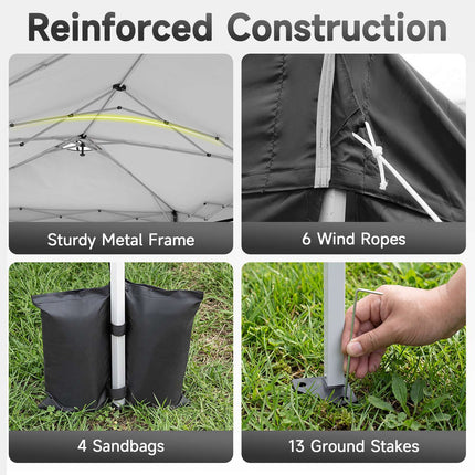 10 x 20 FT Pop Up Canopy Tent with 6 Sidewalls, Adjustable Height