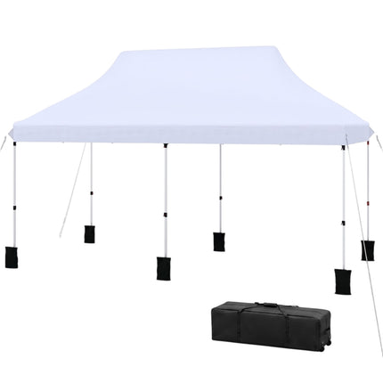 10x20 Pop Up Canopy Tent – Adjustable Height, Carry Bag, White