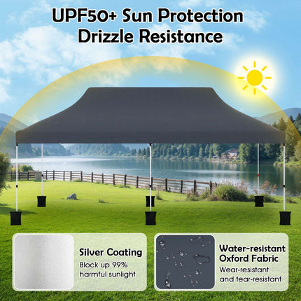 10x20 Pop-Up Canopy Tent, Water-Resistant, Carry Bag