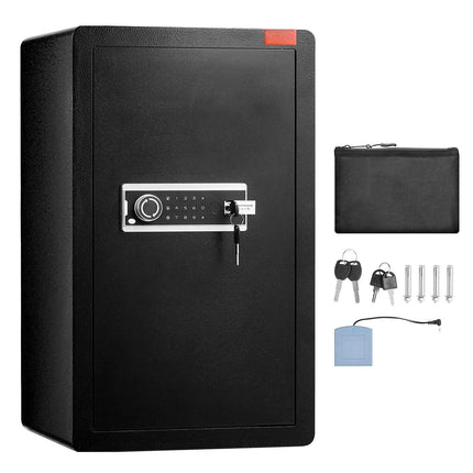 113L Home Safe Box, Key And Digital Lock, Black