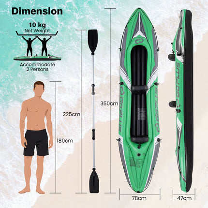 11.5 Ft Inflatable 2-Person Kayak with Aluminum Paddles