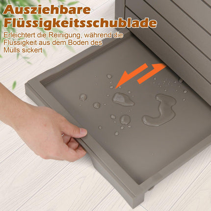 118L Outdoor Trash Can Set with Lid & Liquid Tray