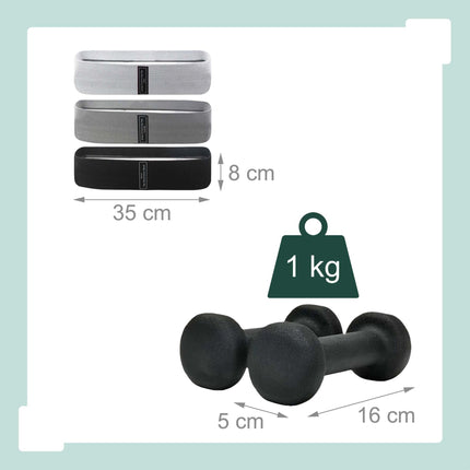 11-Piece Pilates Set with Ring, Ball, Bands, Dumbbells