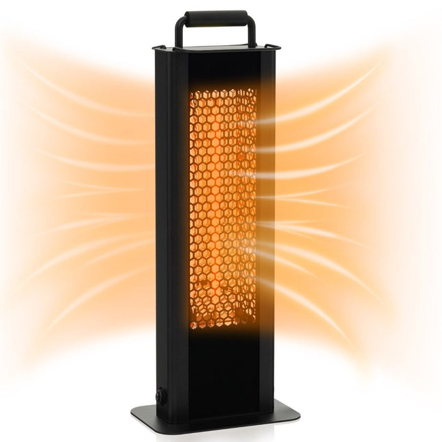1200W freestanding heater with tipping and overheating protection, electric heater made of aluminum, patio heater, waterproof
