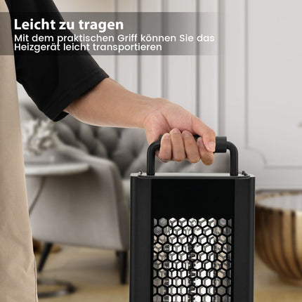1200W freestanding heater with tipping and overheating protection, electric heater made of aluminum, patio heater, waterproof