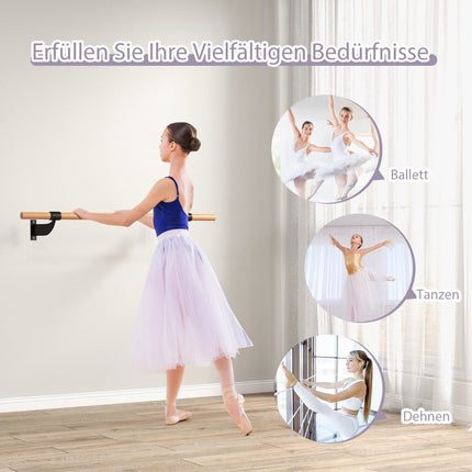 120cm Long Dance Bar Wall Mounted Ballet Bar Ballet Equipment Fixed Height Fitness Bar