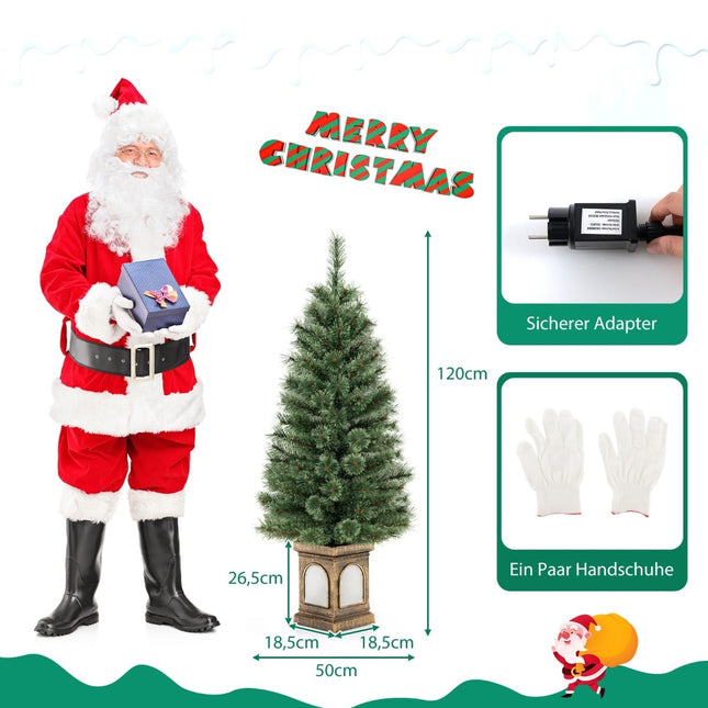120 cm Pre-Lit Artificial Christmas Tree with Timer