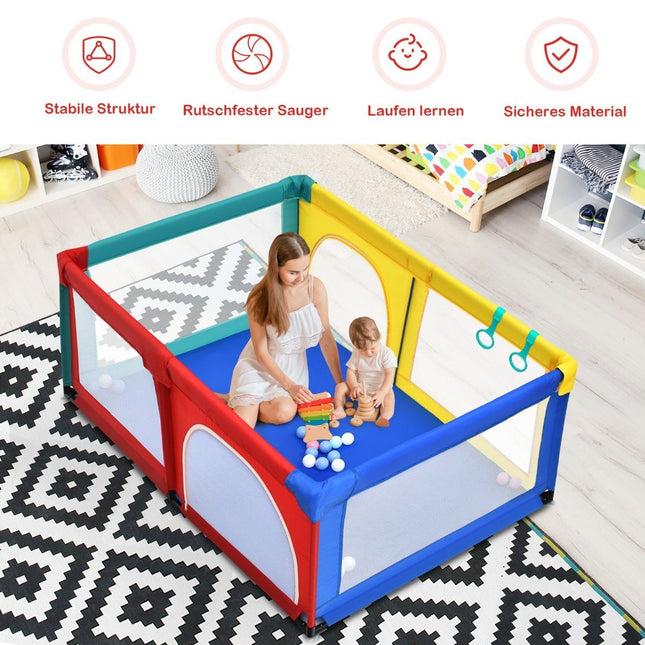 120 x 190 cm baby playpen with 50 play balls playpen with net and zipper