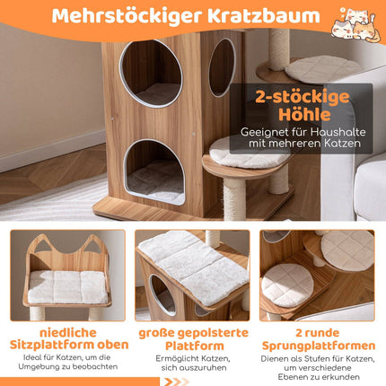 122 cm Cat Tree with 2-Story Condo & Sisal Posts