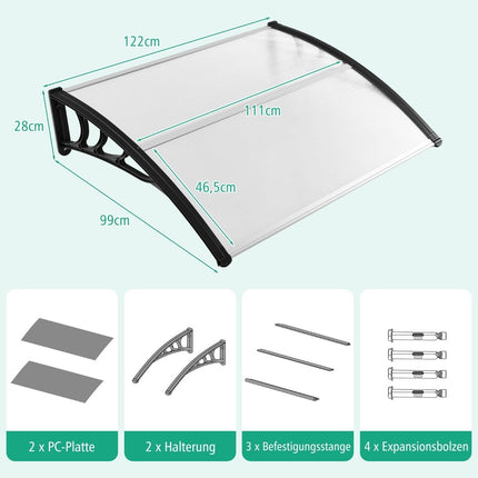 122 x 99 cm canopy for front door canopy front door canopy desk canopy black