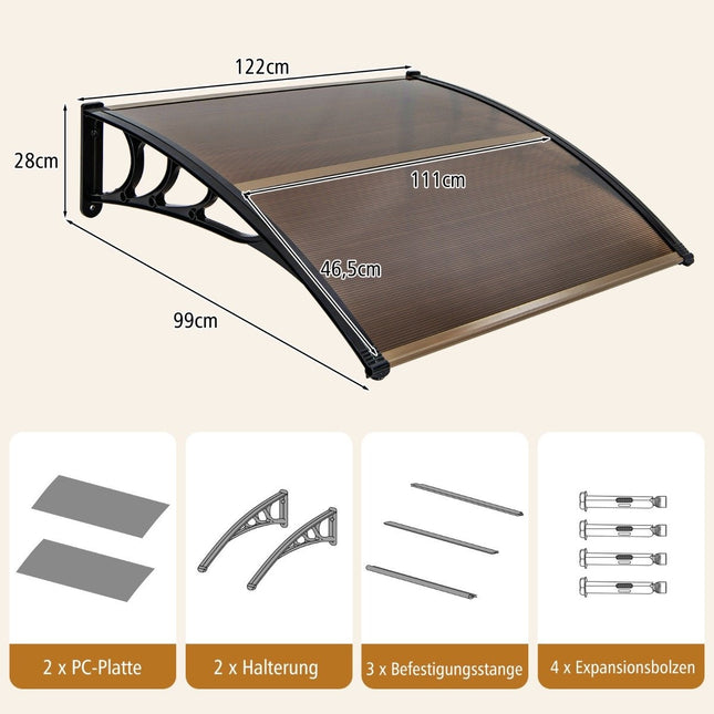 122 x 99 cm canopy for front door canopy front door canopy desk canopy brown