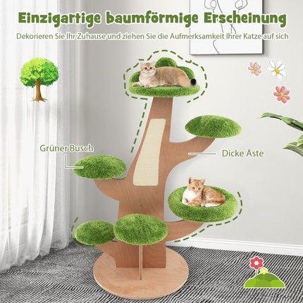 128cm cat tree with berth & jumping platform kitten activity center