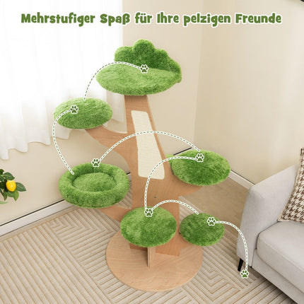 128cm cat tree with berth & jumping platform kitten activity center