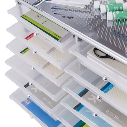 12-Drawer Rolling Cart with Metal Frame & Wheels