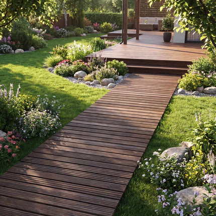 12 Ft Cedar Garden Pathway, 22" Wide, Roll-Up Design