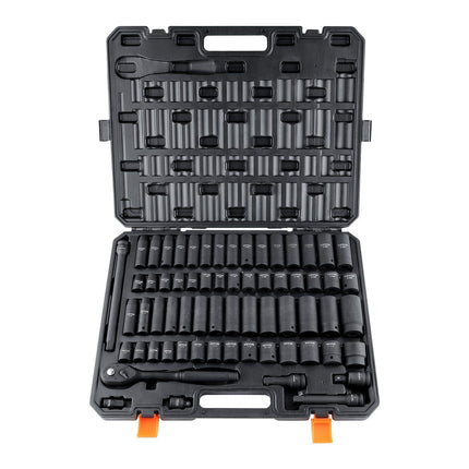 1/2-Inch Drive Impact Socket Set, 65-Piece SAE Metric
