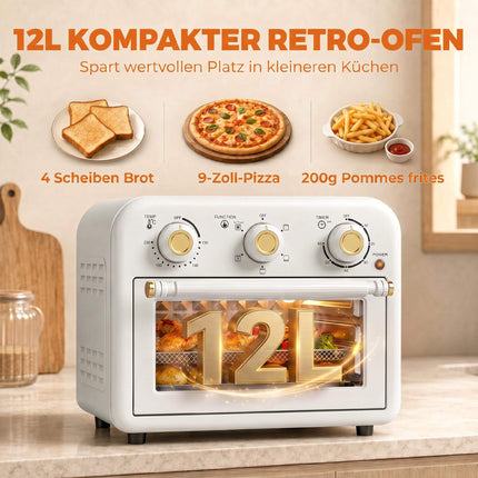 12L Air Fryer Oven, 5 Programs, Dishwasher Safe, 1200W
