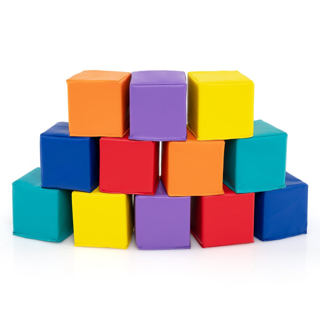 12-Piece Foam Building Blocks Set for Kids, Soft & Colorful