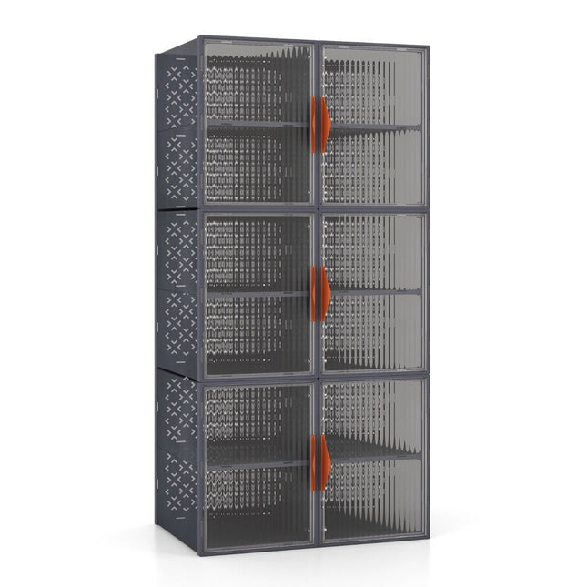 12 kunststof opbergdozen met deksels, stapelbaar en transparant, PP opbergdozen