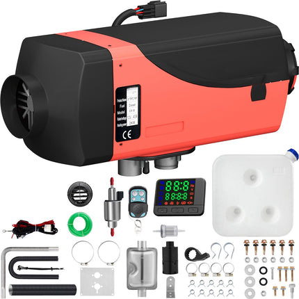 12V 2KW Diesel Air Heater, 10L Tank, LCD Remote, Silencer