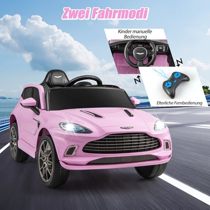 12V Aston Martin DBX children's car with 2.4G remote control 1.4-2.5 km/h pink