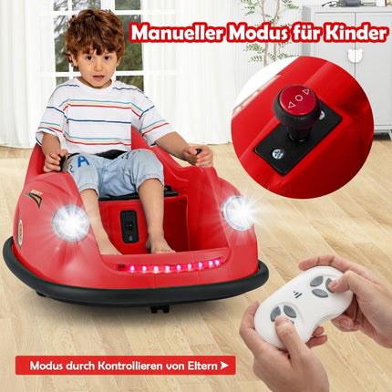 12V Bumper Car Children's Electric Bumper Car with Remote Control &amp; LED lights &amp; Music Red