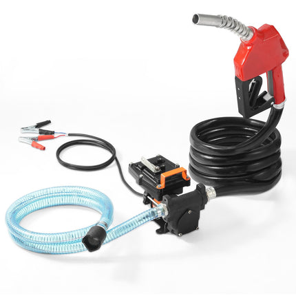 12V Fuel Transfer Pump, 15 GPM, Auto Shut-Off Nozzle