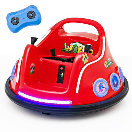 12V Kids Bumper Car, 360° Spin, Music & Remote Control