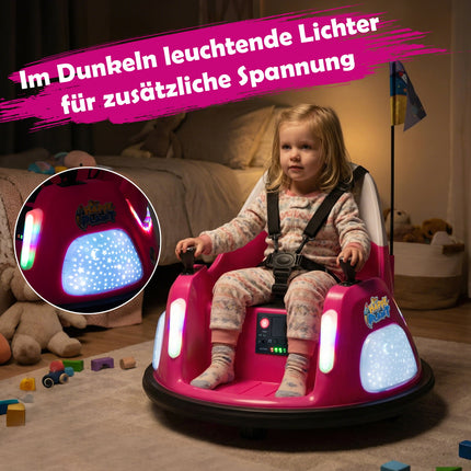 12V Kids Electric Bumper Car with Remote, Pink