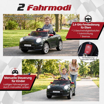 12V Kids Electric Car, BMW Mini Design, Black, Remote Control