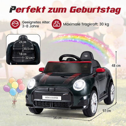 12V Kids Electric Car, BMW Mini Design, Black, Remote Control