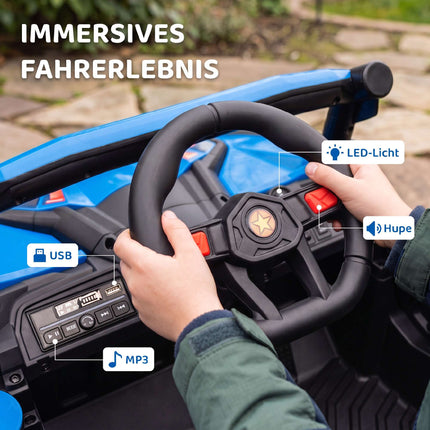 12V Kids Electric Car with Remote, Blue, Ages 3-5