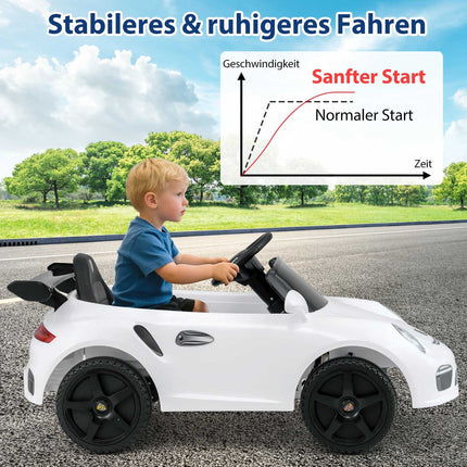 12V Kids Electric Car with Remote, Licensed Porsche, White