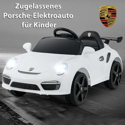 12V Kids Electric Car with Remote, Licensed Porsche, White