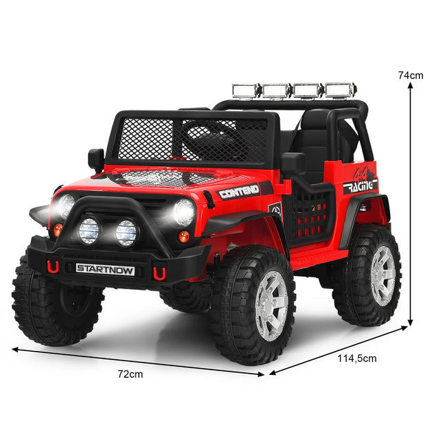 12V Kids Electric Car with Remote, Lights, Music, Red