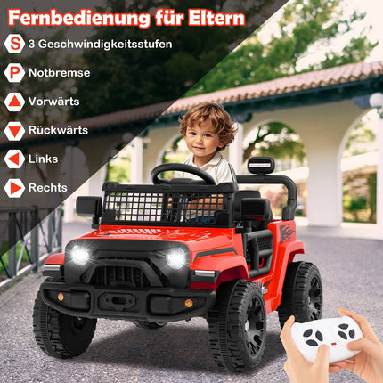 12V Kids Electric Car with Remote, Music, LED Lights